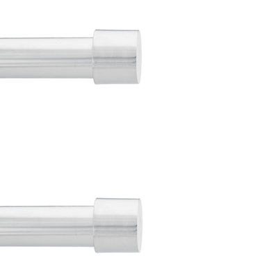 Toolty Curtain Rod Pole Finials Luna25 mm ChromeDurable Metal ConstructionPair from B&Q