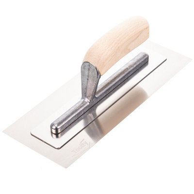 B&Q -  Ultra Flexible Plaster Finishing TrowelStainless Steel Finishing Hand ToolWith Wooden Handle11"