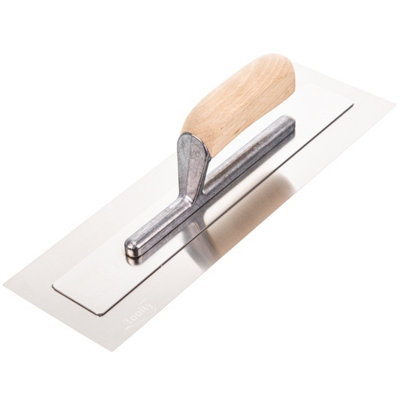 B&Q -  Ultra Flexible Plaster Finishing TrowelStainless Steel Finishing Hand ToolWith Wooden Handle14"