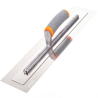 B&Q -  Ultra Flexible Plaster Finishing TrowelStainless Steel Finishing Hand ToolWith Soft Grip Handle18"
