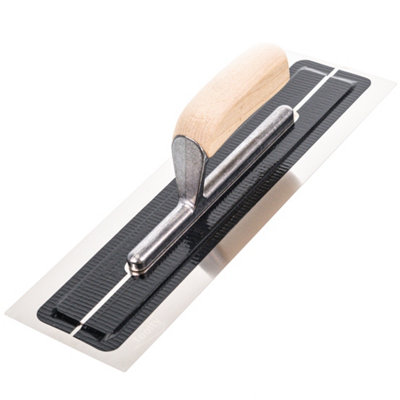 B&Q -  Ultra Flexible Plaster Finishing TrowelStainless Steel Finishing Hand ToolWith Wooden Handle14"