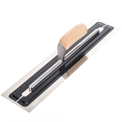 B&Q -  Ultra Flexible Plaster Finishing TrowelStainless Steel Finishing Hand ToolWith Wooden Handle18"