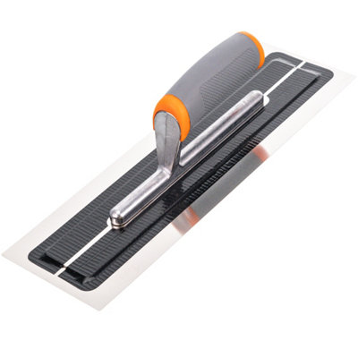 B&Q -  Ultra Flexible Plaster Finishing TrowelStainless Steel Finishing Hand ToolWith Soft Grip Handle14"