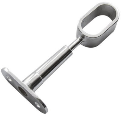 B&Q -  Wardrobe Rail Centre Run Bracket Kit Chrome Oval 30X15mm Support
