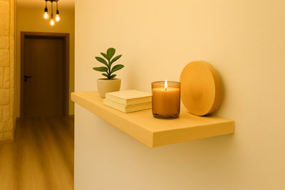 Toolty Shelf Invisible Brackets 175mm Light Oak 130Cm from B&Q