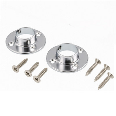 B&Q -  Wardrobe Rail 2X Brackets Kit Chrome Diam. 25mm Tube Support