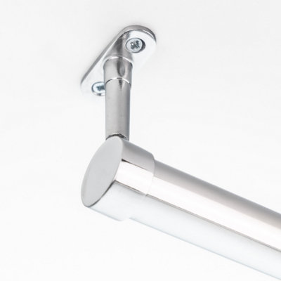B&Q -  Wardrobe Rail End Bracket Kit Chrome Diam. 25mm Tube Mount