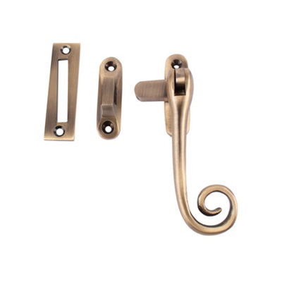 Dart Monkey Tail Brass Window Fastener With Hook & Mortice PlateAntique Brass from B&Q
