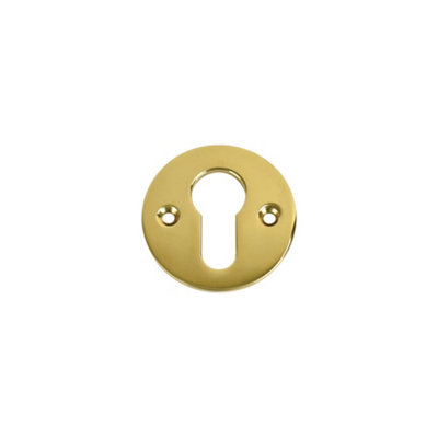 Croft Euro Profile EscutcheonPolished Brass from B&Q