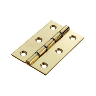 Carlisle Brass Double Phosphor Bronze Washered Butt Hinge 4 Inch (102mm X 67mm X 2.5mm)Polished Brass (Sold In Pairs) from B&Q