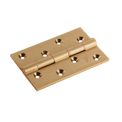 Carlisle Brass Double Phosphor Bronze Washered Butt Hinge 4 Inch (102mm X 67mm X 4mm)Satin Brass (Sold In Pairs) from B&Q