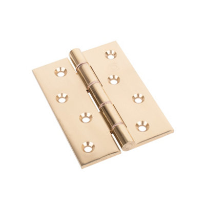 Carlisle Brass Double Phosphor Bronze Washered Butt Hinge 4 Inch (102mm X 76mm X 4mm)Polished Brass (Sold In Pairs) from B&Q