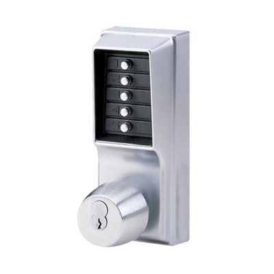 Kaba Simplex 1011 Knob Operated Mechanical Digital LockSatin Chrome from B&Q