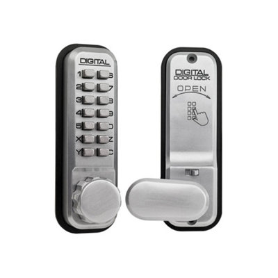 Lockey 2435 Heavy Duty Mechanical Digital Door Lock With Hold Back KnobSatin Chrome from B&Q