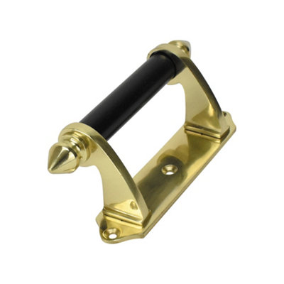 Sash Heritage Victorian Sash Handle With Black Bar (114mm)Polished Brass from B&Q