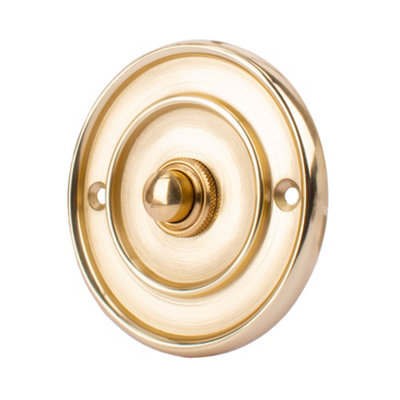 Dart Round Bell Push (76mm)Polished Brass from B&Q