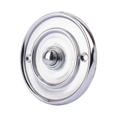 Dart Round Bell Push (76mm)Polished Chrome from B&Q