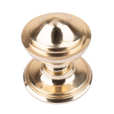 Dart Heavy Cast Brass Victorian Centre Door Knob (80mm)Polished Brass from B&Q