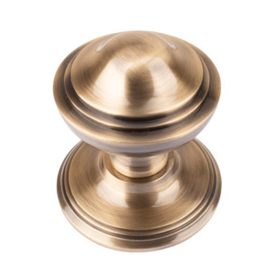 Dart Heavy Cast Brass Victorian Centre Door Knob (80mm)Antique Brass from B&Q