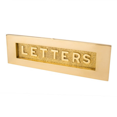 Dart Solid Brass Letter Plate With "letters" On Flap (10 X 3 Inch)Polished Brass from B&Q