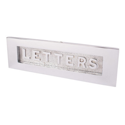 Dart Solid Brass Letter Plate With "letters" On Flap (10 X 3 Inch)Polished Chrome from B&Q