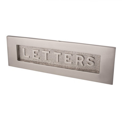 Dart Solid Brass Letter Plate With "letters" On Flap (10 X 3 Inch)Satin Nickel from B&Q