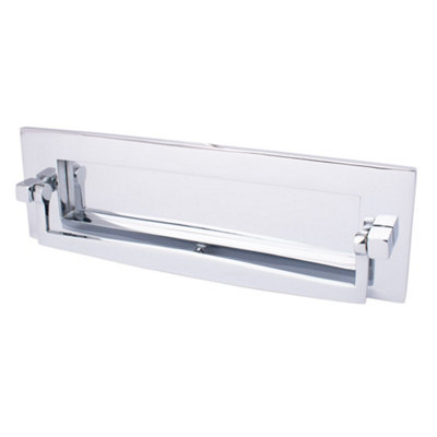 Dart Plain Postal Knocker Letter Plate (10 X 3 Inch)Polished Chrome from B&Q