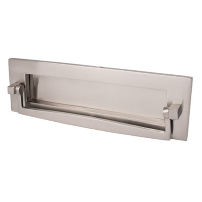 Dart Plain Postal Knocker Letter Plate (10 X 3 Inch)Satin Nickel from B&Q