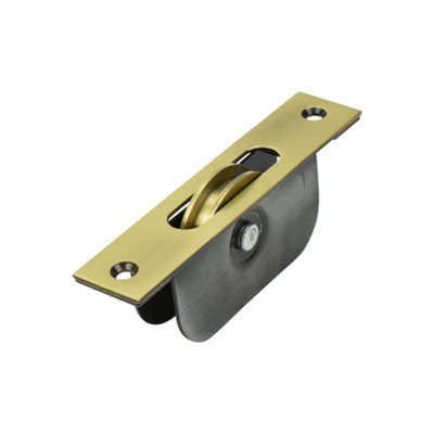 Sash Heritage 2.25 Inch Ball Bearing Brass Wheel Pulley With Square FaceplateAntique Brass from B&Q