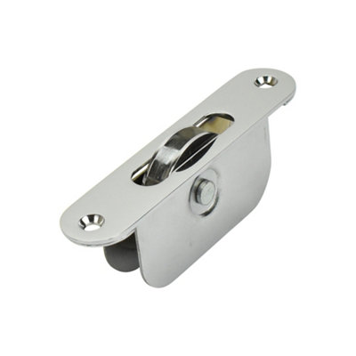 Sash Heritage 2.25 Inch Ball Bearing Brass Wheel Pulley With Radius FaceplatePolished Chrome from B&Q