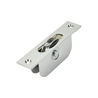 Sash Heritage 2.25 Inch Ball Bearing Brass Wheel Pulley With Square FaceplatePolished Chrome from B&Q