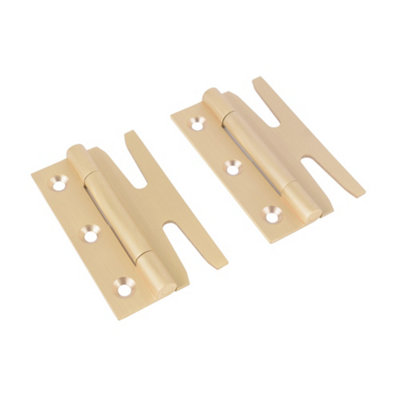 Simplex Solid Brass Standard Hinges (Sold In Pairs)Satin Brass