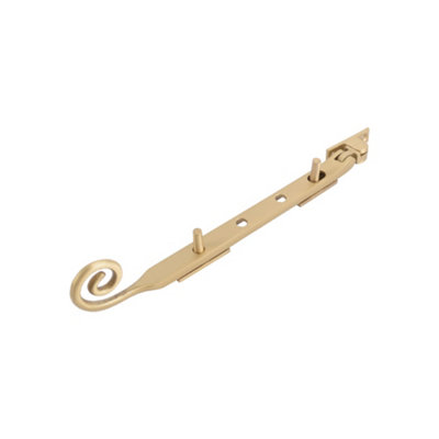 Dart Monkey Tail Brass Window Stay 10" (250mm)Satin Brass from B&Q