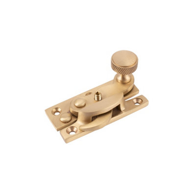 Sash Heritage Claw Fastener With Knurled Knob (Locking)Satin Brass