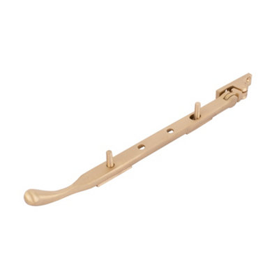 Dart Bulb End Brass Window Stay 10" (250mm)Satin Brass from B&Q