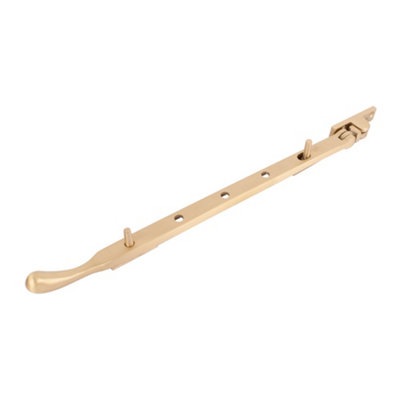 Dart Bulb End Brass Window Stay 12" (300mm)Satin Brass from B&Q