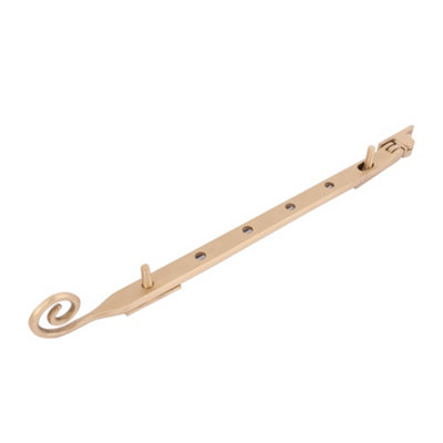 Dart Monkey Tail Brass Window Stay 12" (300mm)Satin Brass from B&Q