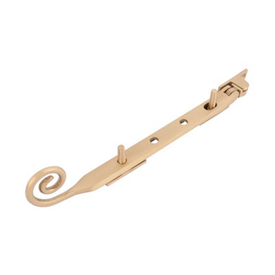 Dart Monkey Tail Brass Window Stay 8" (200mm)Satin Brass from B&Q