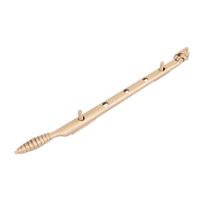 Dart Reeded Brass Window Stay 12" (300mm)Satin Brass from B&Q