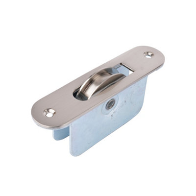 Sash Heritage 2 Inch Ball Bearing Brass Wheel Pulley With Radius Faceplate (Heavy Duty)Satin Nickel from B&Q