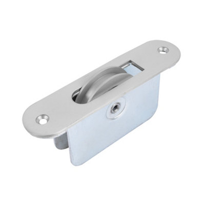 Sash Heritage 2 Inch Ball Bearing Brass Wheel Pulley With Radius Faceplate (Heavy Duty)Satin Chrome from B&Q