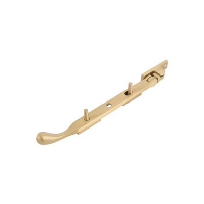 Dart Bulb End Brass Window Stay 8" (200mm)Satin Brass from B&Q