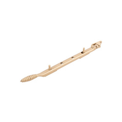 Dart Reeded Brass Window Stay 10" (250mm)Satin Brass from B&Q
