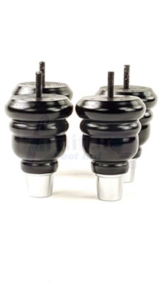 L&F Furniture Leg 120mm High Wood Turned Replacement Furniture Feet With Slipper Metal Tip Chairs Stools Sofa M8 Set Of 4 Chrome Cup from B&Q
