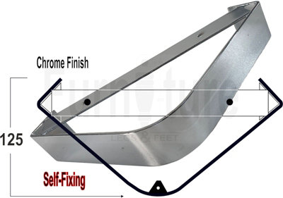 4 Metal Corner Legs Silver Replacement Furniture Feet Chrome Finish 50mm High - Image 2