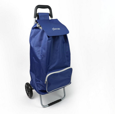 Divchi Shopping Trolley With 2 Wheels Foldable Heavy Duty Collapsible Shopping Cart  Grocery Trolleys  Utility Carts Blue from B&Q