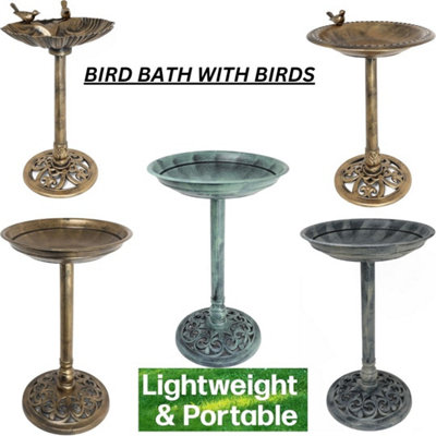 Divchi Bird Bath For Garden Freestanding  Feeder Bowl Pedestal Birdbath For Outdoors Patio Yard & Lawn Décor  Grey Bird Bath from B&Q