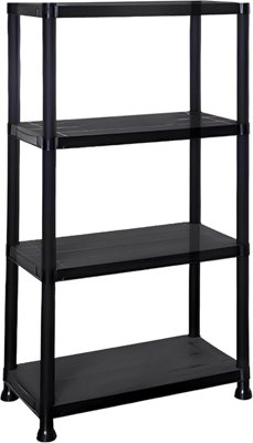 Divchi 4Tier Storage Shelving Unit  Heavy Duty Shelf Rack For Home  Garage Office  Utility Room  Shelf Rack Black from B&Q
