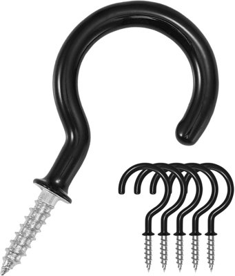 Zuvo 16Pcs Metal Ceiling Hooks 2.9 InchCup Hooks Screw In Hooks Plastic Coated Ceiling Hooks Vinyl Utility Hooks For Wood from B&Q
