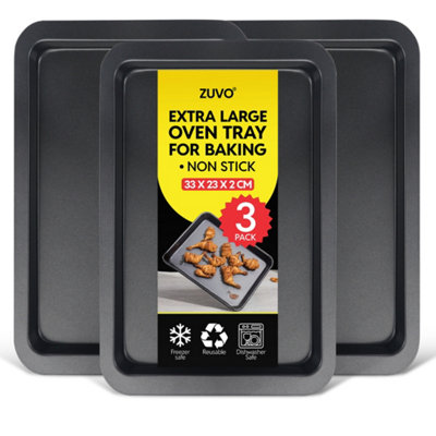  - ZuvoBaking Trays 3 Pack 32Cm Oven Trays For BakingRoasting & Cooking